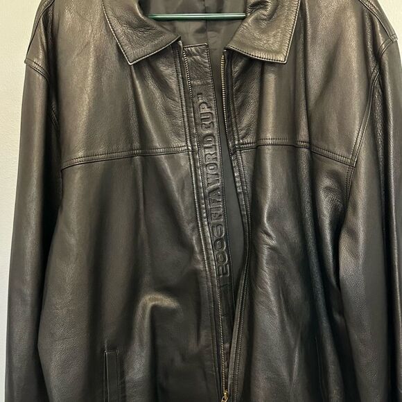 Adidas Genuine Leather Jacket Mens XL 2006 Germany FIFA Soccer World Cup - Picture 2 of 5